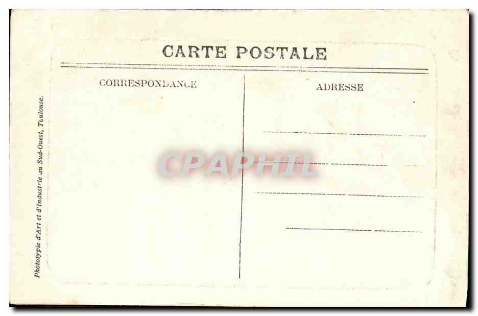 CPA Toulouse Pont Suspendu Hospice de la Grave — Verso