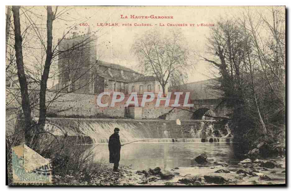 Le Plan, près Cazères - La Chaussée et l'Église - La Haute-Garonne
