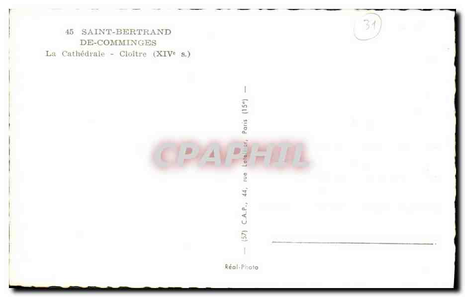 CPM Saint Bertrand De Comminges Interieur de la Cathedrale Cloitre — Verso