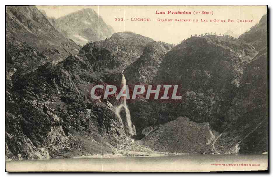 Luchon — Great Cascade of Lake d'Oo and Pic Quairat — Phototypie Labouche Frères Toulouse
