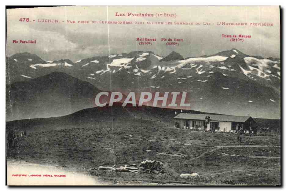 Luchon - Vue prise de Superbagnères sur les sommets du Lys - L'Hôtellerie Provisoire