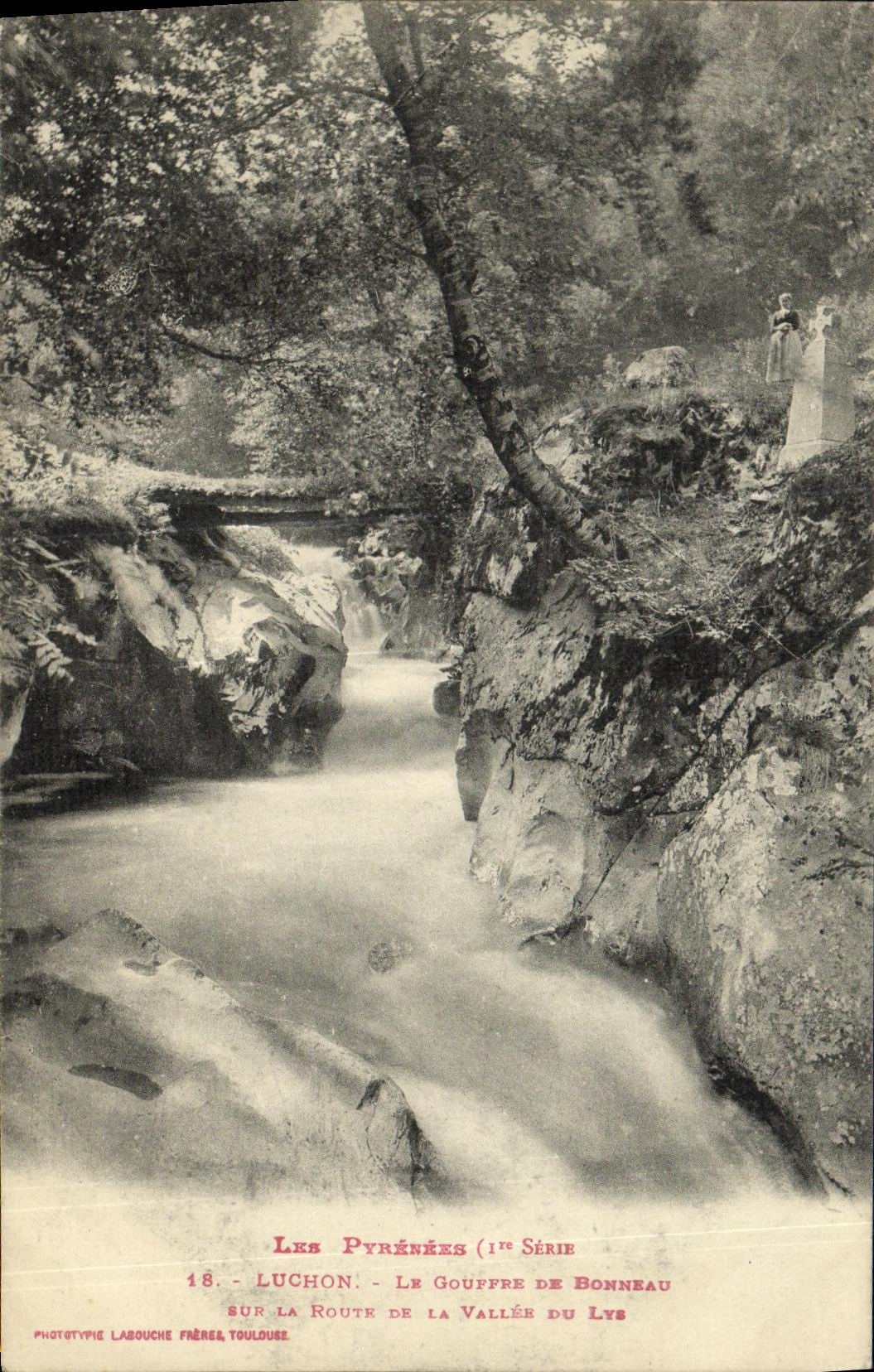 Luchon - Der Gouffre de Bonneau auf dem Weg in die Schlucht des Lys — Phototypie Labouche Frères Toulouse (1. Serie)