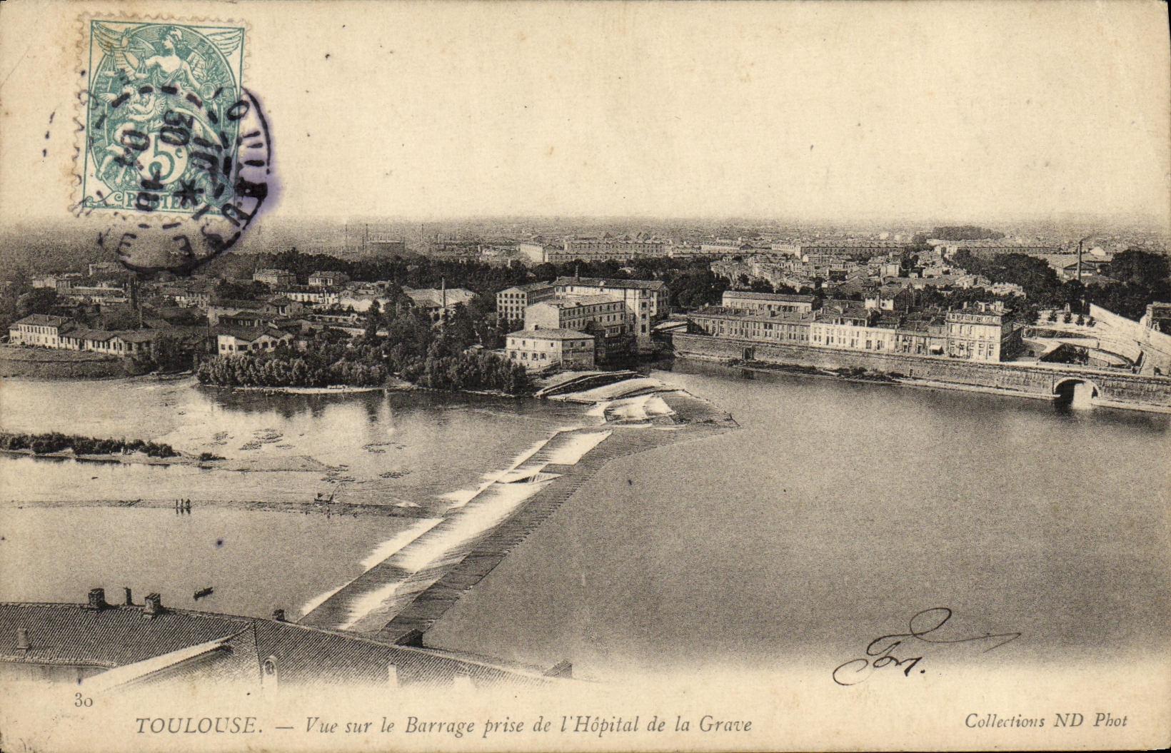 Toulouse — Vue sur le Barrage prise de l'Hôpital de la Grave — Collections ND Phot