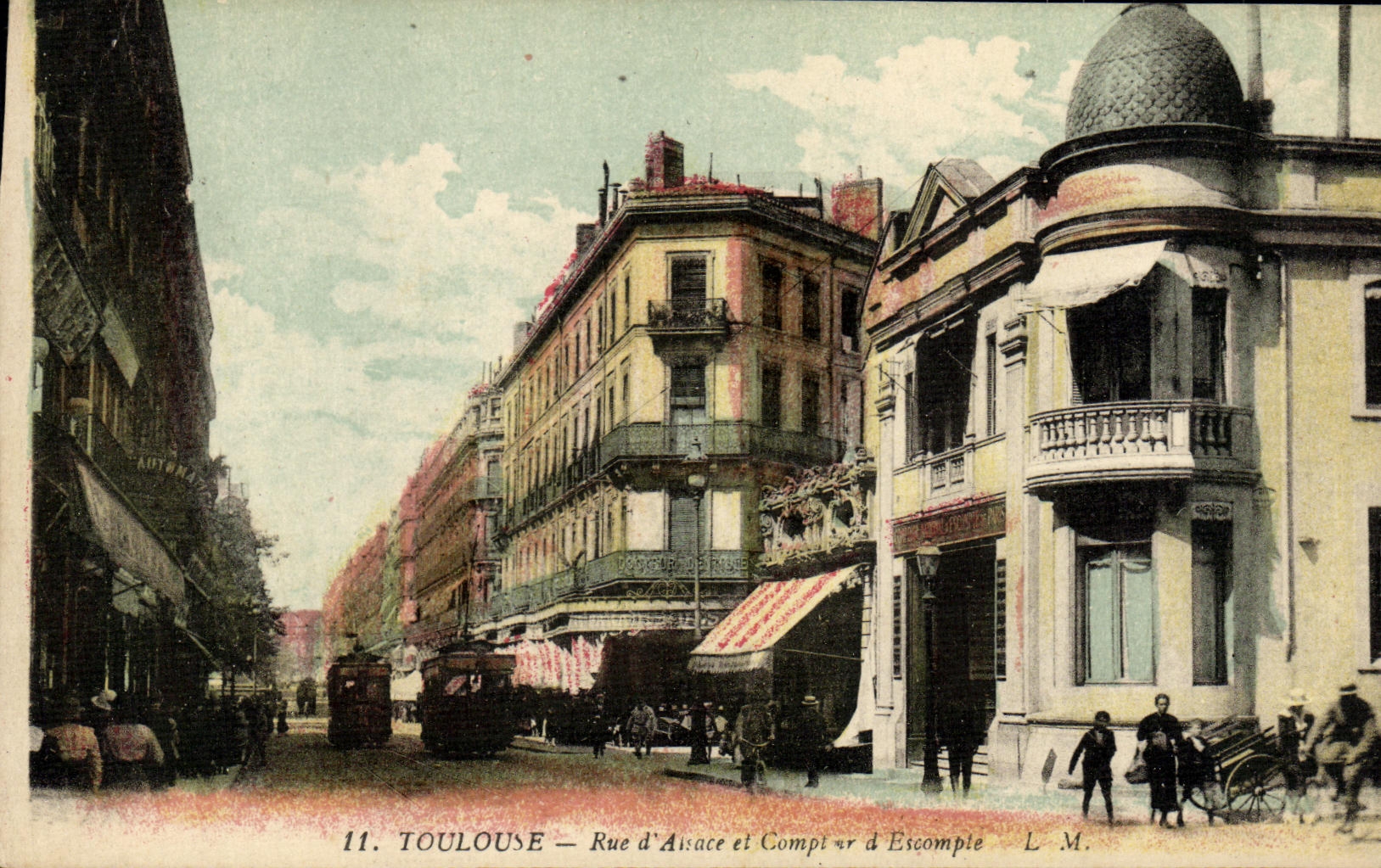 CPA Toulouse Rue d Aisace et Comptoir d Escompte