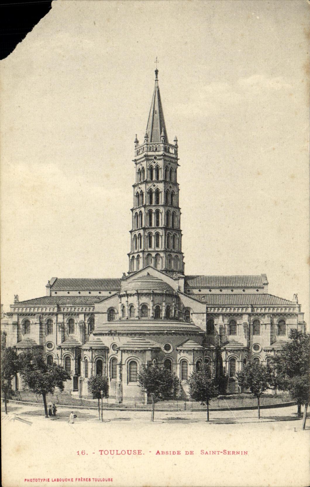 Toulouse - Ábside de San Sernin — Fototipia Labouche Frères Toulouse, n°16 - Anverso