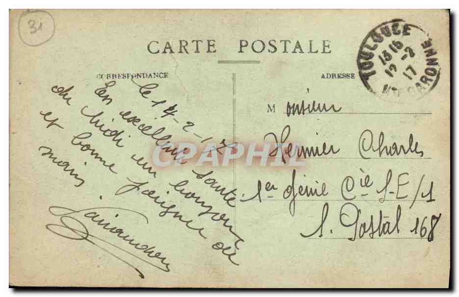 CPA Toulouse pendant la guerre Le pont des Travailleurs a leur sortie Le pont d Empalot Militaria — Verso