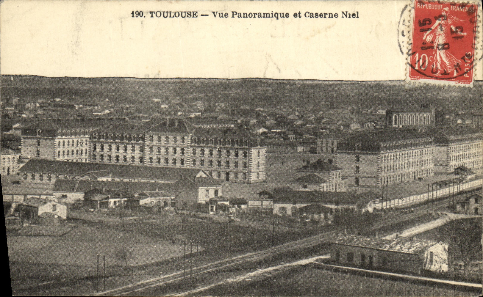 Toulouse — Vue Panoramique et Caserne Niel — Édition J. Longi-Béchel