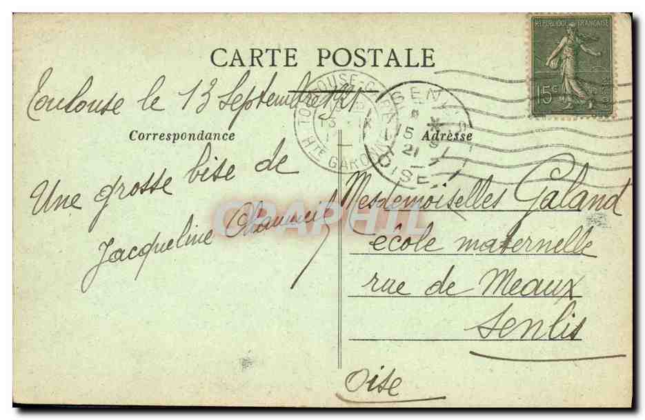 CPA Toulouse Ecole Des Beaux Arts — Verso