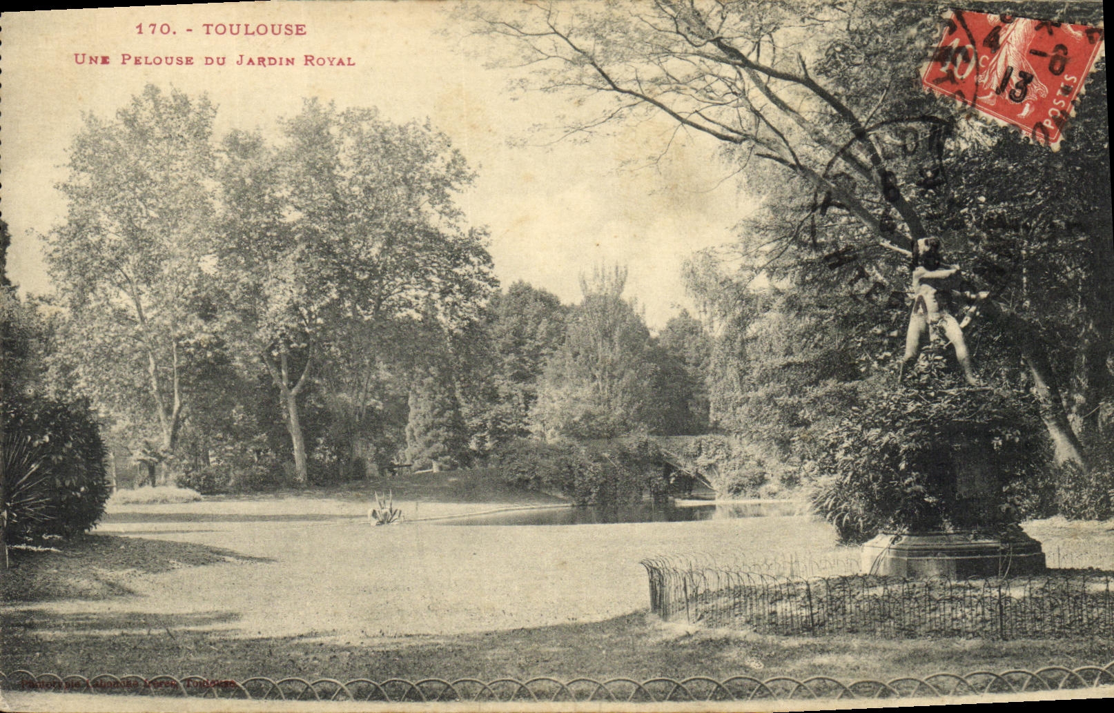Toulouse — Une Pelouse du Jardin Royal — Éditeur : P. de la Fontaine, Toulouse