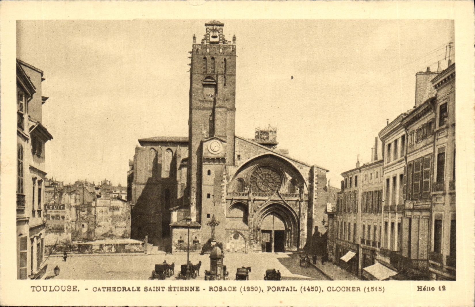 Toulouse - Kathedrale Saint-Étienne - Rosette (1330), Portal (1450), Turm (1515) — Hélio 12