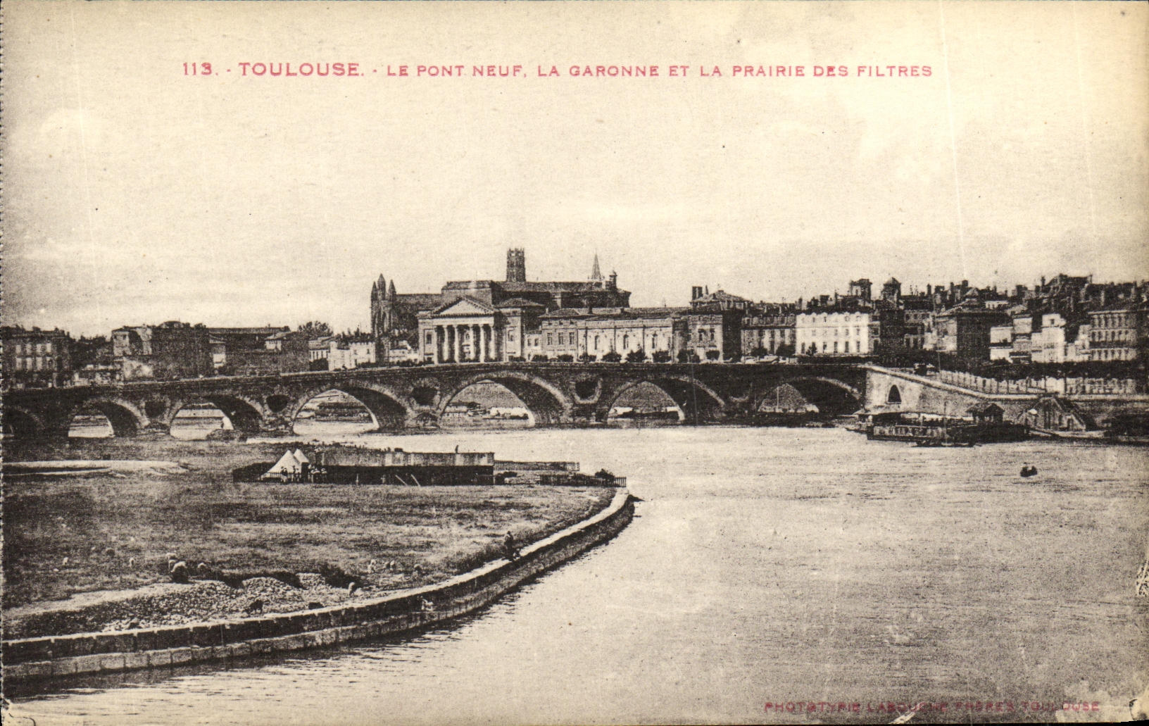 CPA Toulouse Le Pont Neuf La Garonne Et La Prairie des filtres