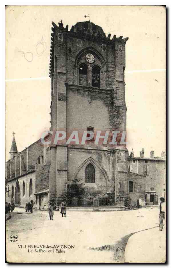 CPA Villeneuve les AvignonLe beffroi et l eglise 
