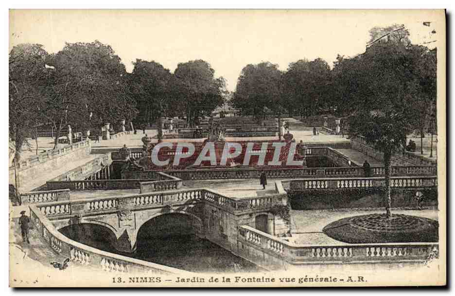 Nîmes — Jardin de la Fontaine vue générale — A.R.