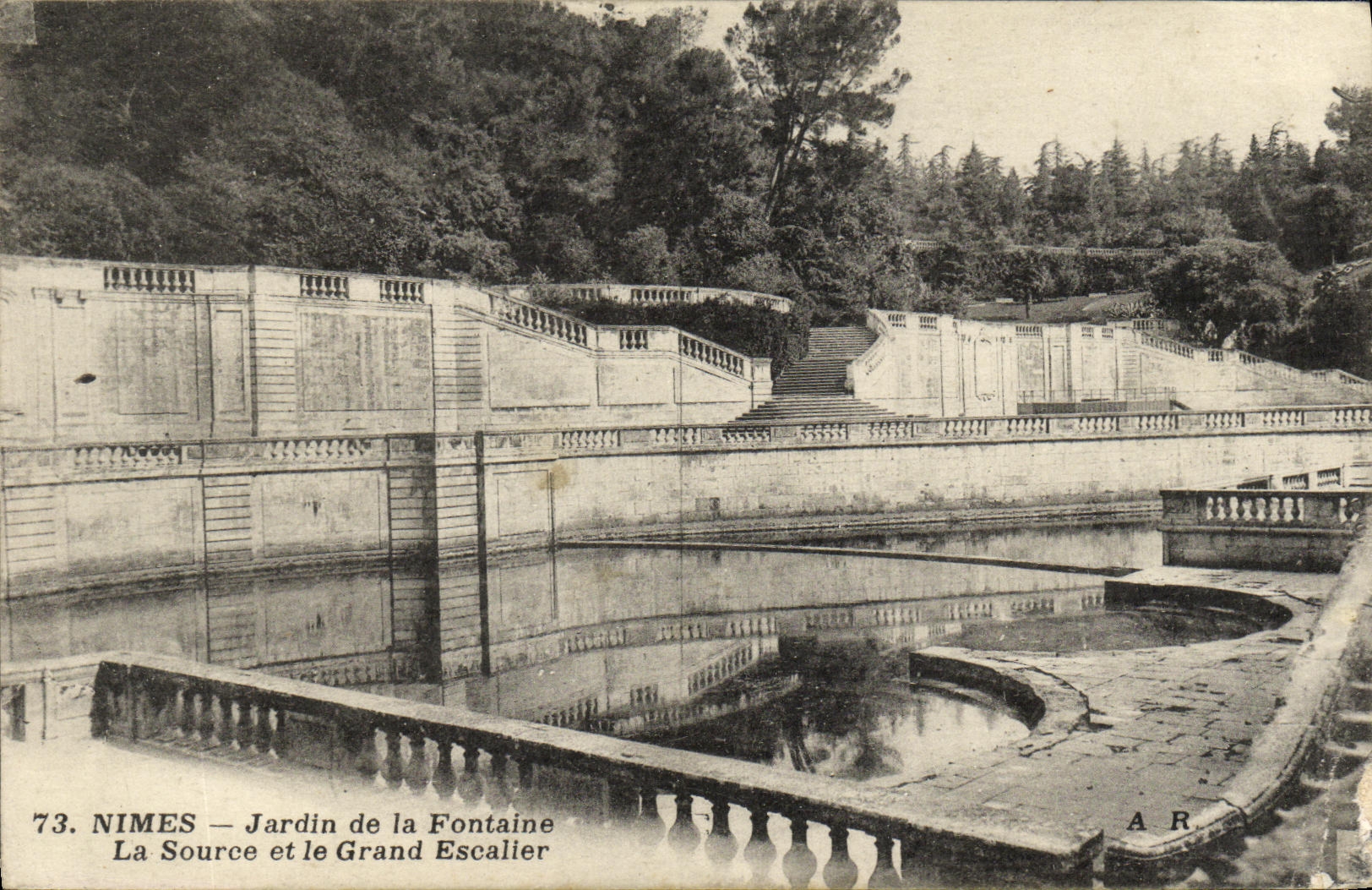 Nîmes — Jardin de la Fontaine, La Source et le Grand Escalier — AR, n°73
