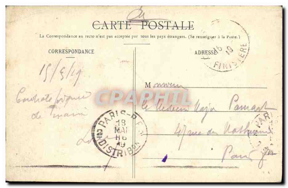 CPA Camaret Plage du Toulinguet — Rückseite