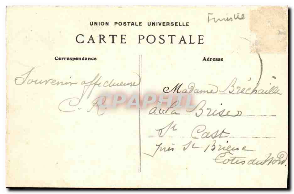 CPA Pont l Abbe Interieur de L eglise Carmes La Rosace — Rückseite