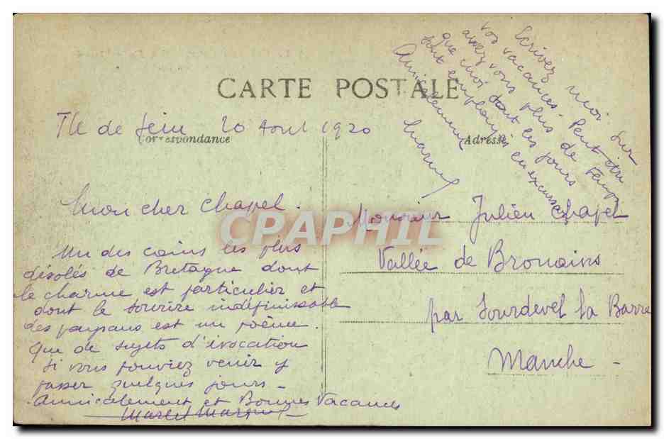 CPA Morlaix La Pointe du Rau L Enfer de Plogoff La Cheminee du Diable — Rückseite