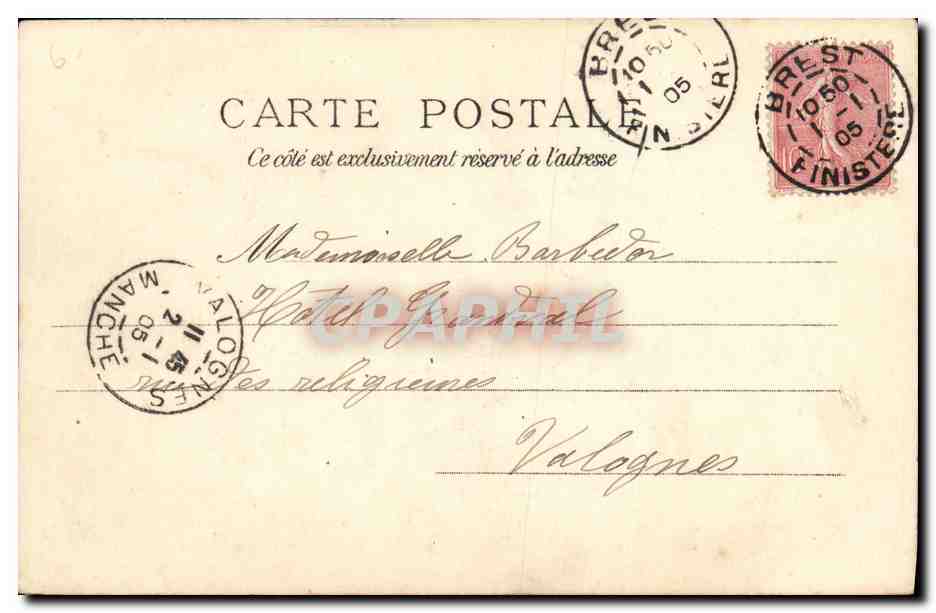 CPA Lampaul L Arc de Triomphe L Oasuaire Le Portail de L Eglise — Rückseite