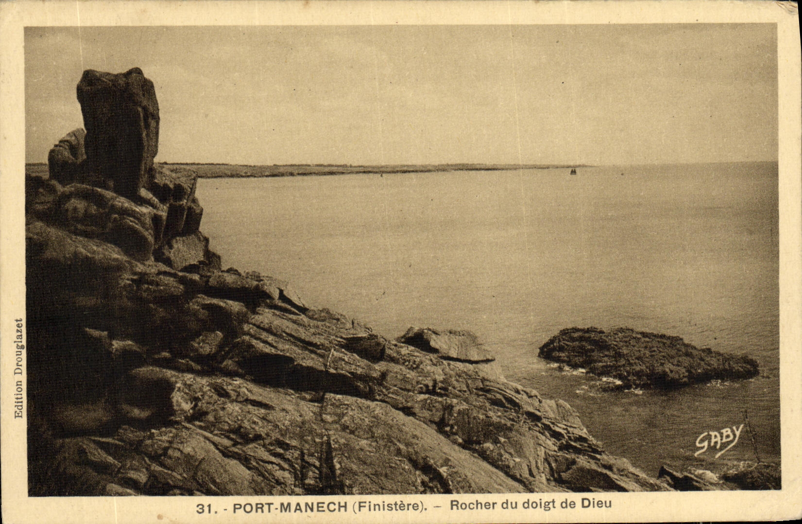 CPA Port Manech Rocher du Doigt de Dieu
