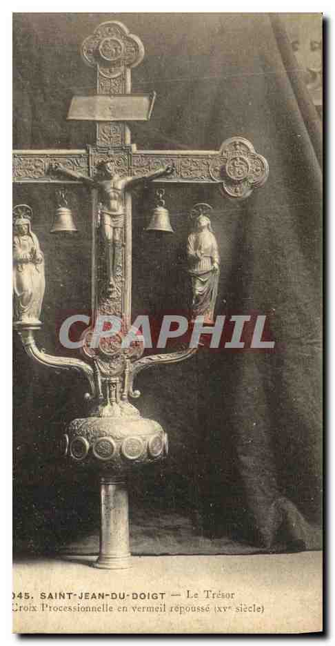 CPA Saint Jean Du Doigt Le Tresor Grand croix processionnelle en vermeil repousse