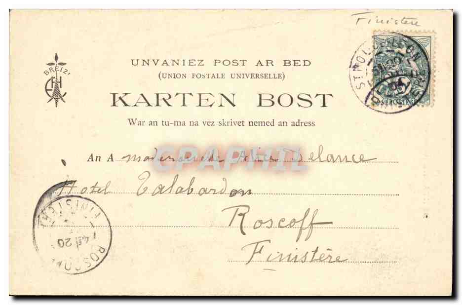 CPA St Pol De Leon Une Rue La Cathedrale — Rückseite