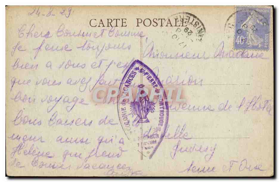 CPA St Guenole Penmarch Vague Heurtant les Rochers — Rückseite