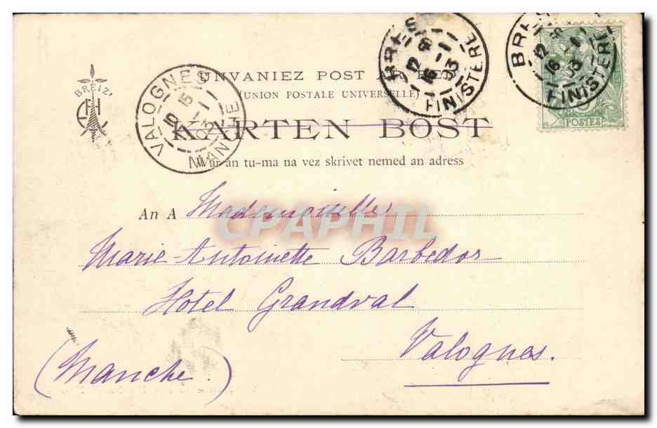 CPA Fontaine Ste Barbe Au Faouet Enfant — Rückseite