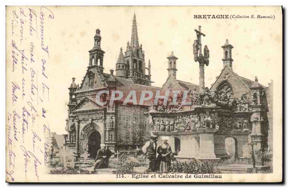 Église et Calvaire de Guimiliau — Bretagne — Collection E. Hamonic, n° 114