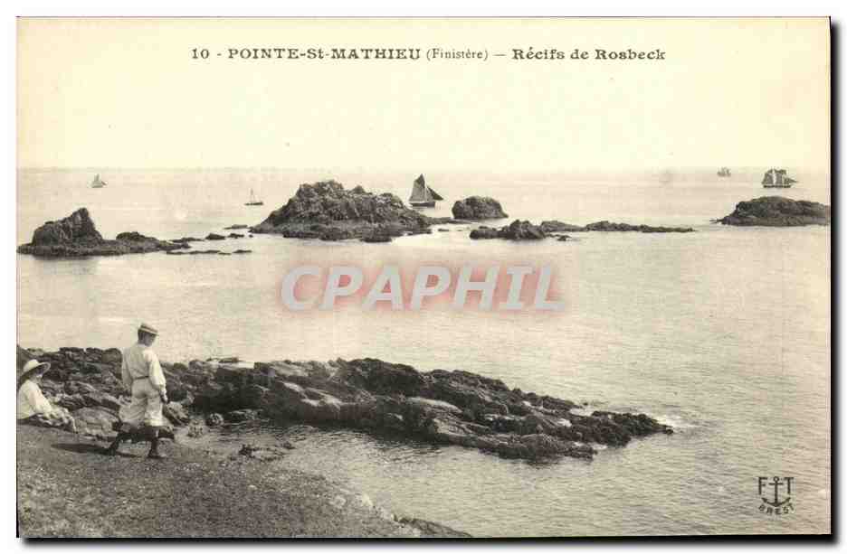 CPA Pointe St Mathieu Recifs de Rosbeck enfants