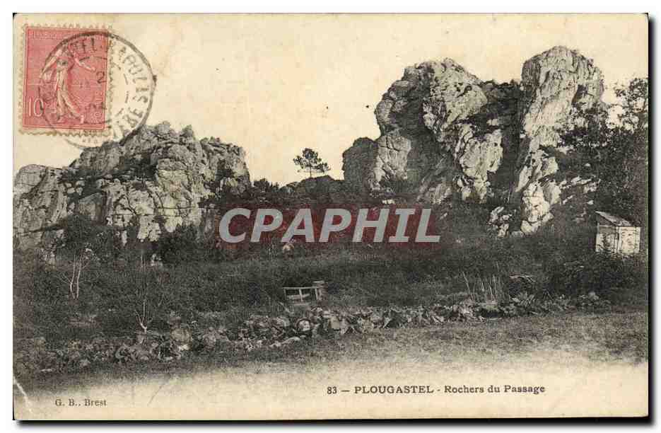 CPA Plougastel Rochers du Passage