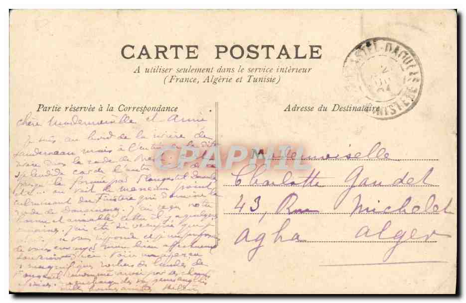 CPA Plougastel Rochers du Passage — Rückseite