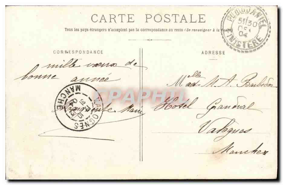 CPA Plougastel Rochers du Passage — Rückseite