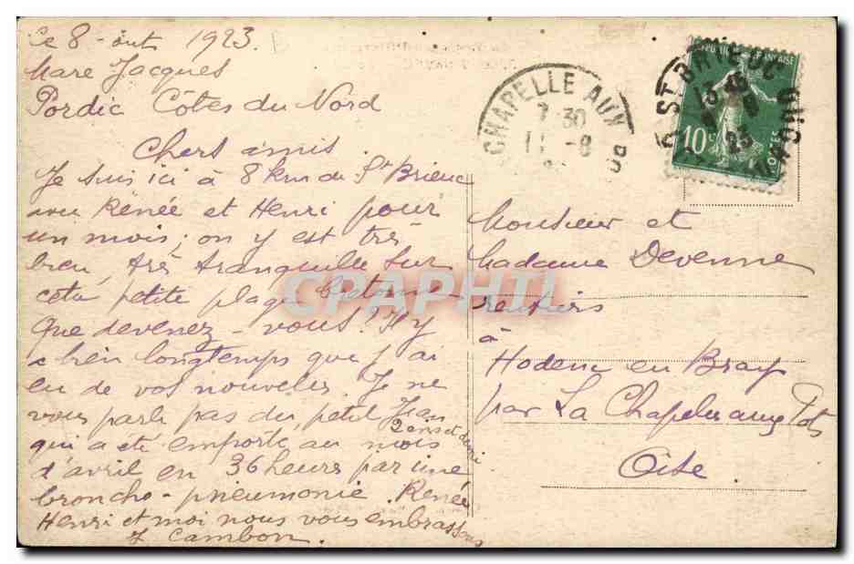 CPA Pordic Le Havre — Rückseite