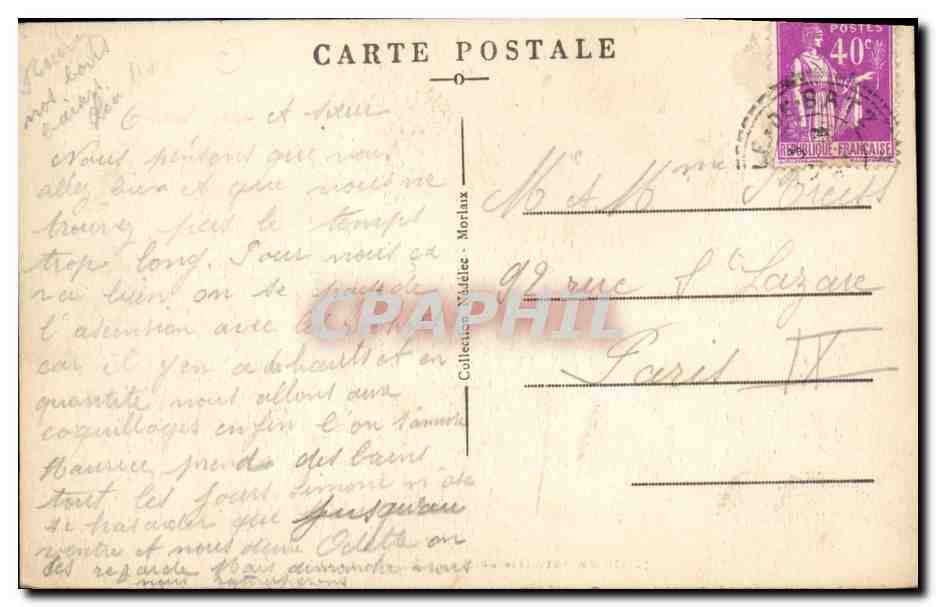 CPA Ile de Batz L Eglise et les Quais Bateau — Rückseite