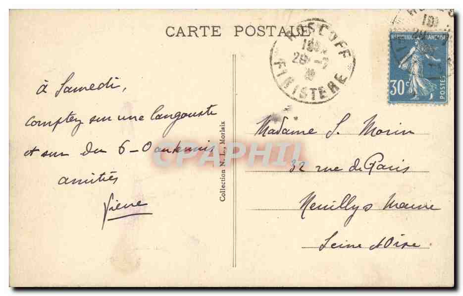 CPA Roscoff Le Fort de Per Haridy a Maree montante — Rückseite