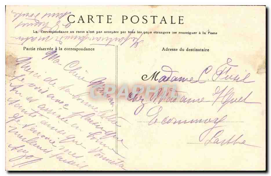 CPA Pont Aven Jeune fille et fillette Folklore — Rückseite