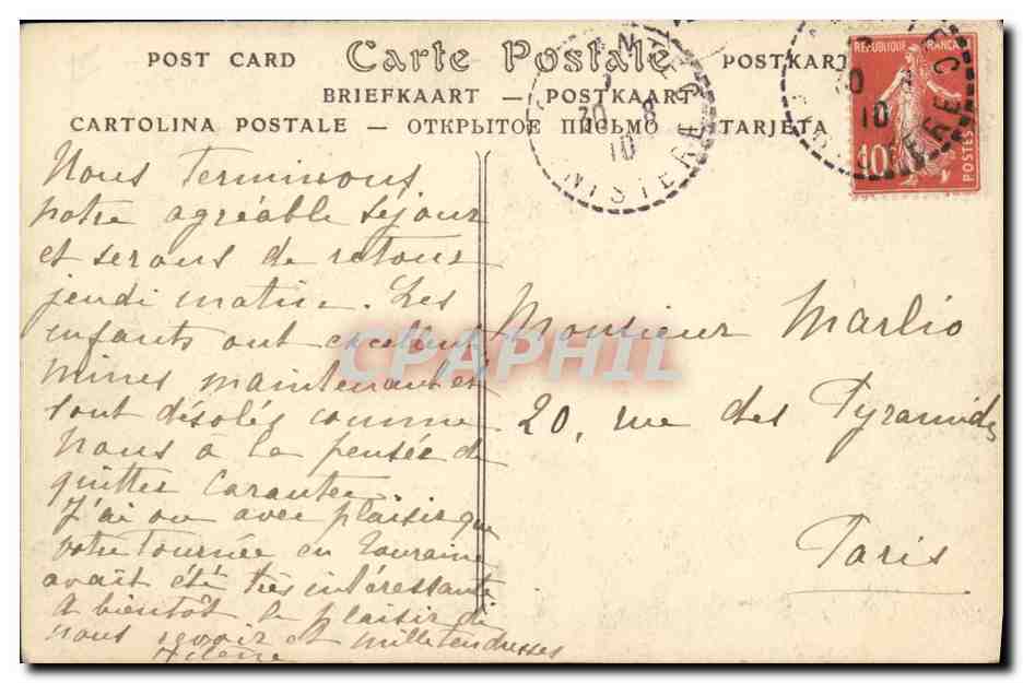 CPA Carantec Vue generale prise de vile Callot Vaches — Rückseite