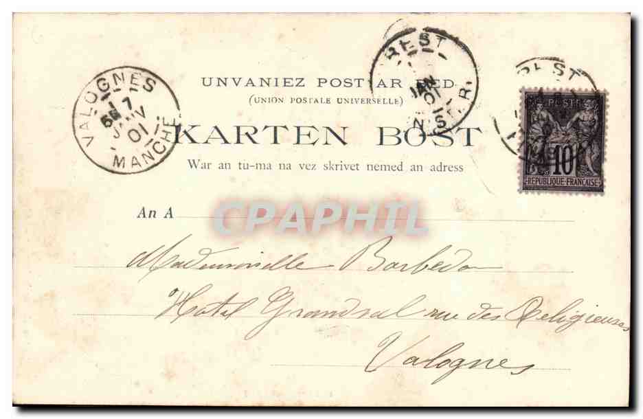 CPA Le plus haut clocher de Bretagne Le Kreisker St Pol de Leon  — Rückseite