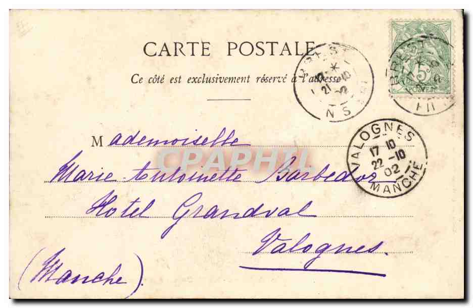 CPA Environs de Brest Kerhuon L Anse — Rückseite