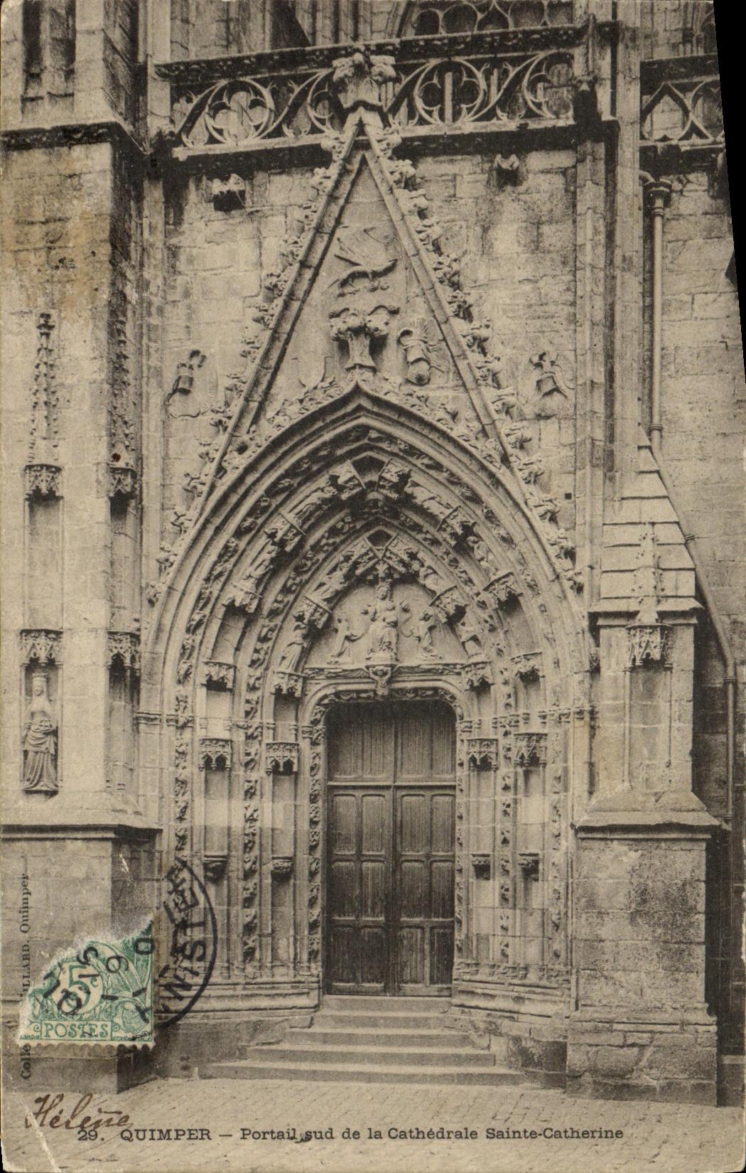 CPA Quimper Portail sud de la Cathedrale Sainte Catherine