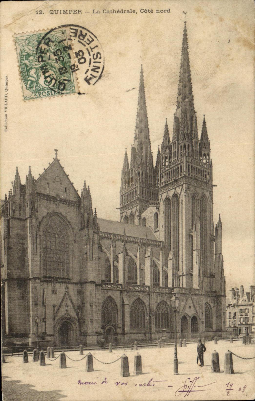 CPA Quimper La Cathedrale Cote nord