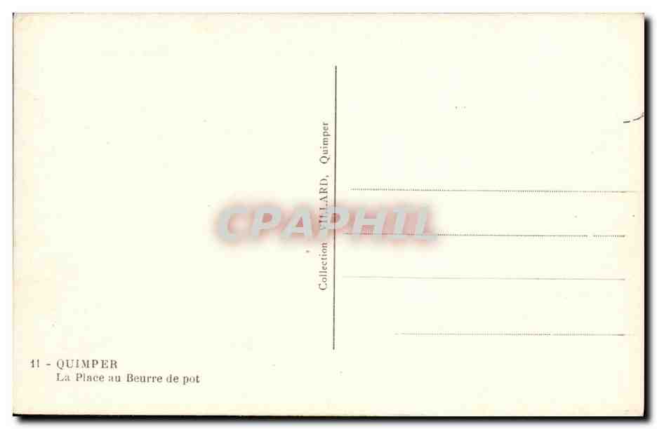 CPA Quimper La Place au Beuree de Pot — Rückseite