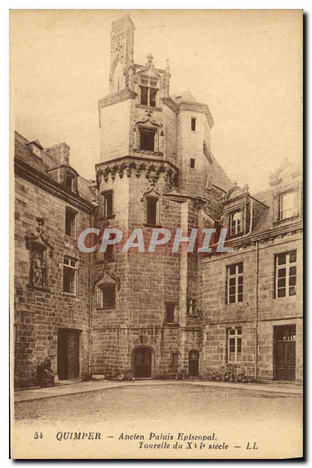 CPA Quimper Ancien Palais Episcopal Tourelle du XVl e siecle