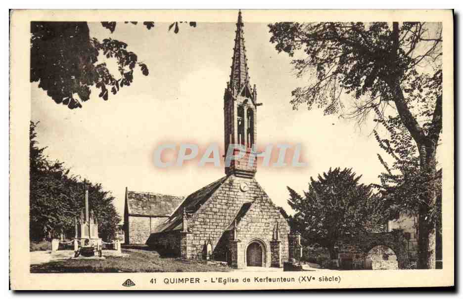 CPA Quimper L Eglise de Kerfeunteun