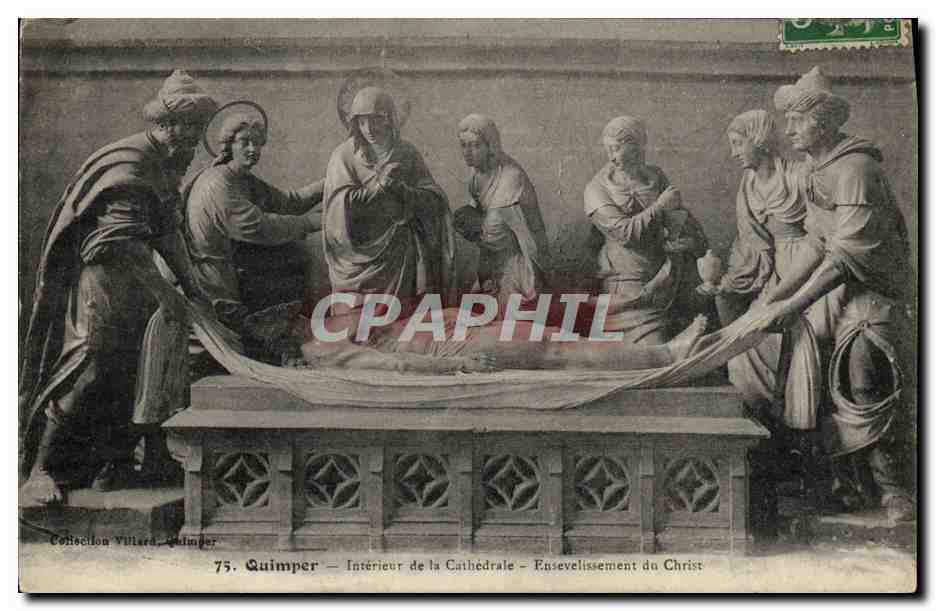 CPA Quimper Interieur de la Cathedrale Ensevelissement du Christ