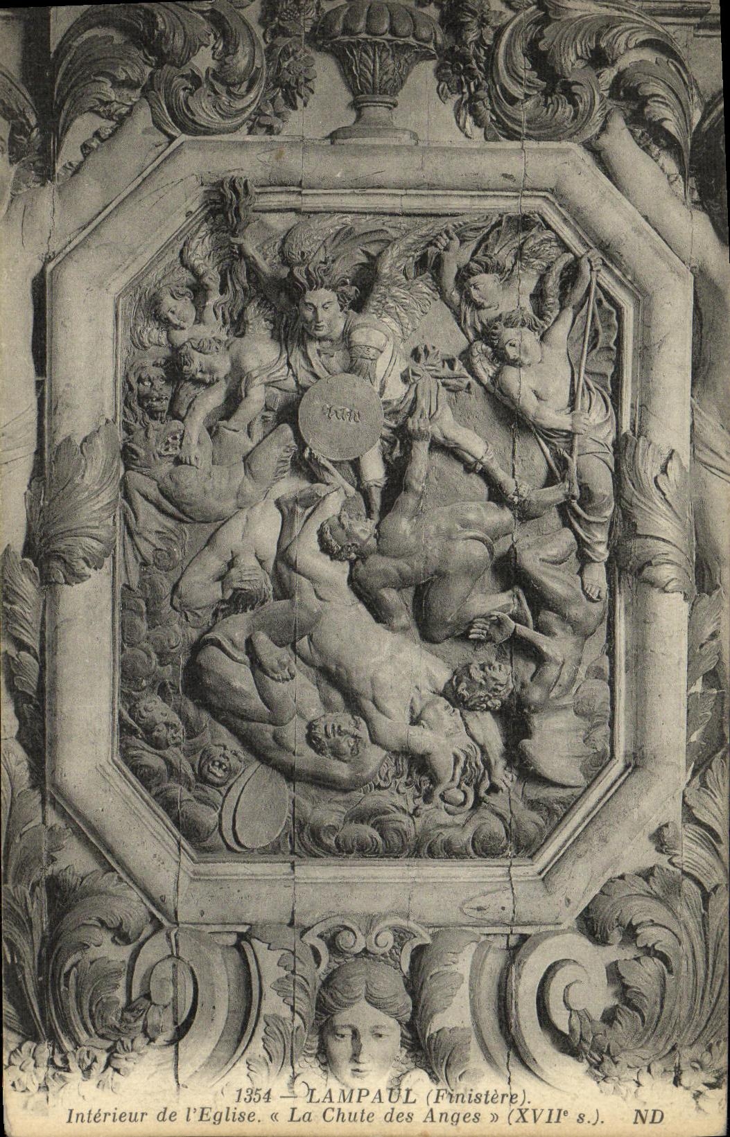 CPA Lampaul Interieur de l Eglise La Chute des Anges