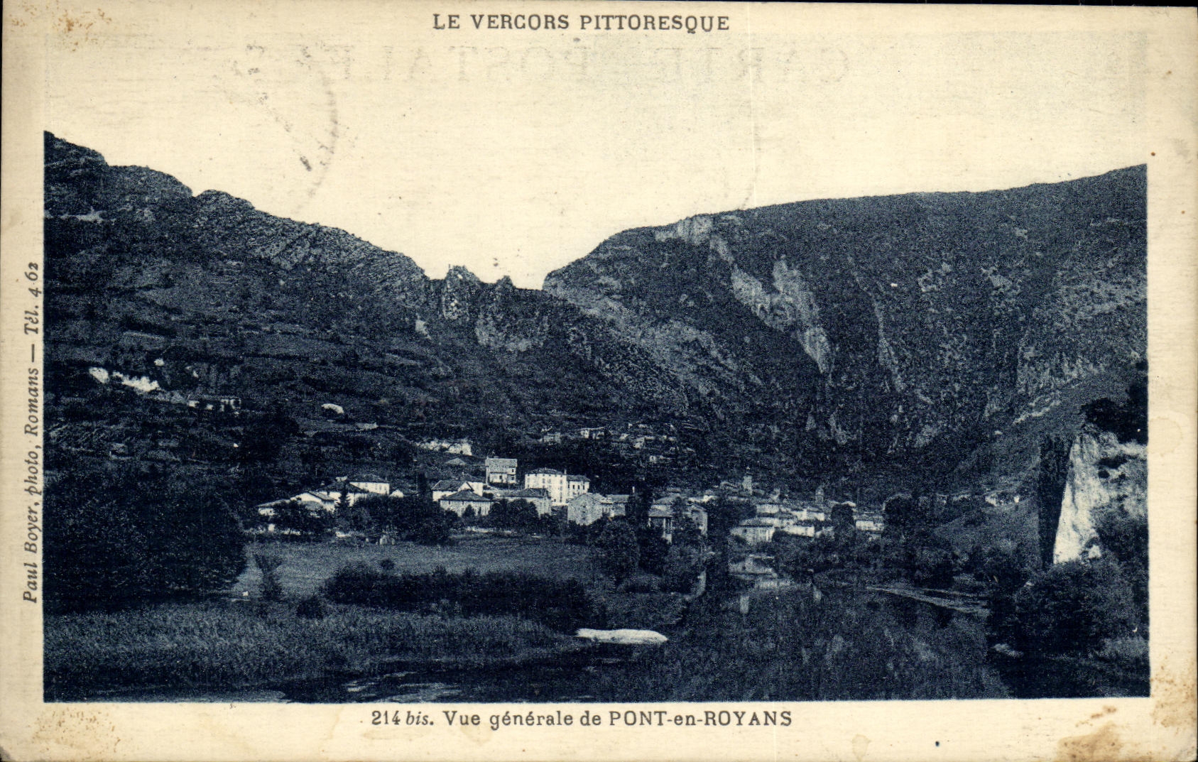 Le Vercors pittoresque — Vue générale de Pont-en-Royans — Paul Boyer, photo, Romans, n° 214 bis