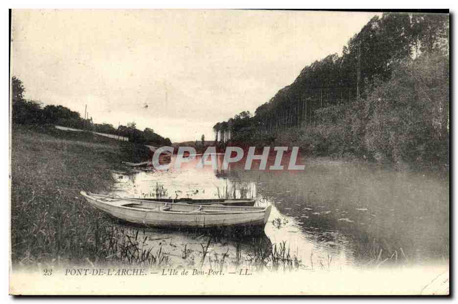 CPA Pont de L Arche L lle de Bon Port