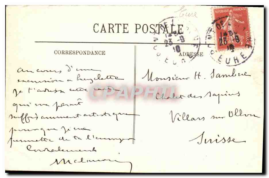 CPA Pont de L Arche L lle de Bon Port — Rückseite