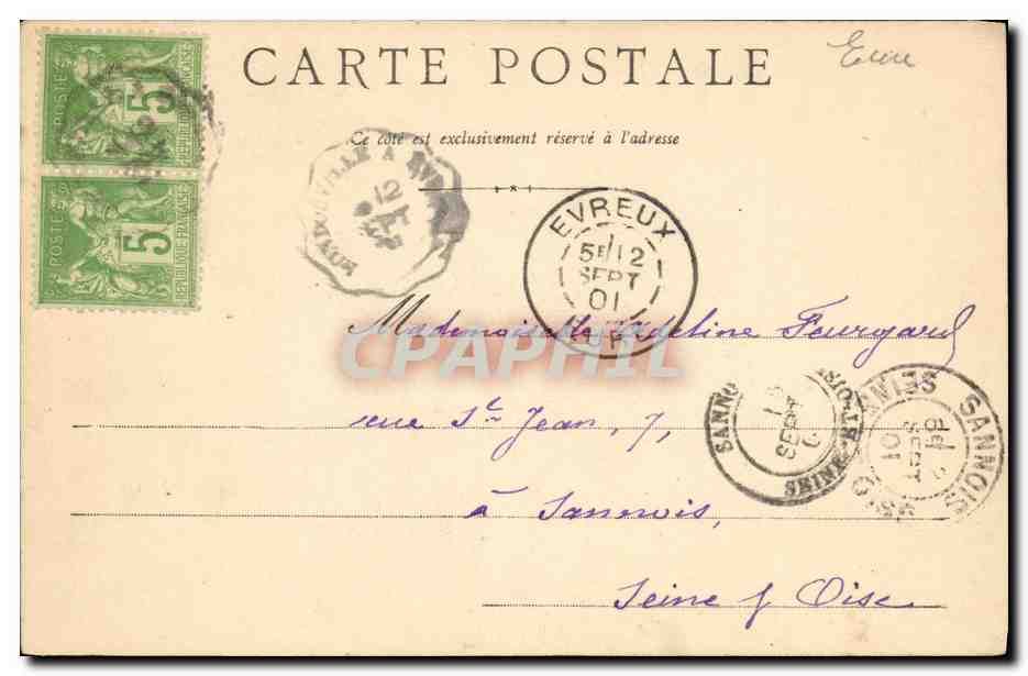 CPA Evreux Le Jardin des Plantes — Rückseite